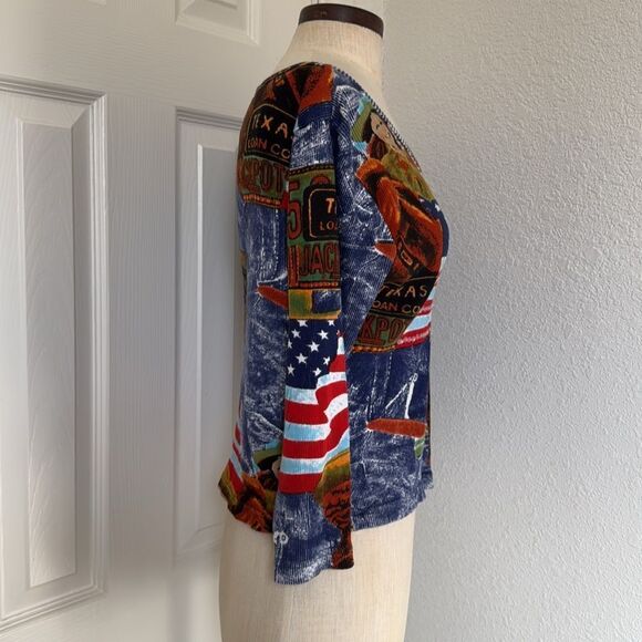 Texas Jackpot y2k graphic crop tee 3/4 sleeve - Picture 9 of 11